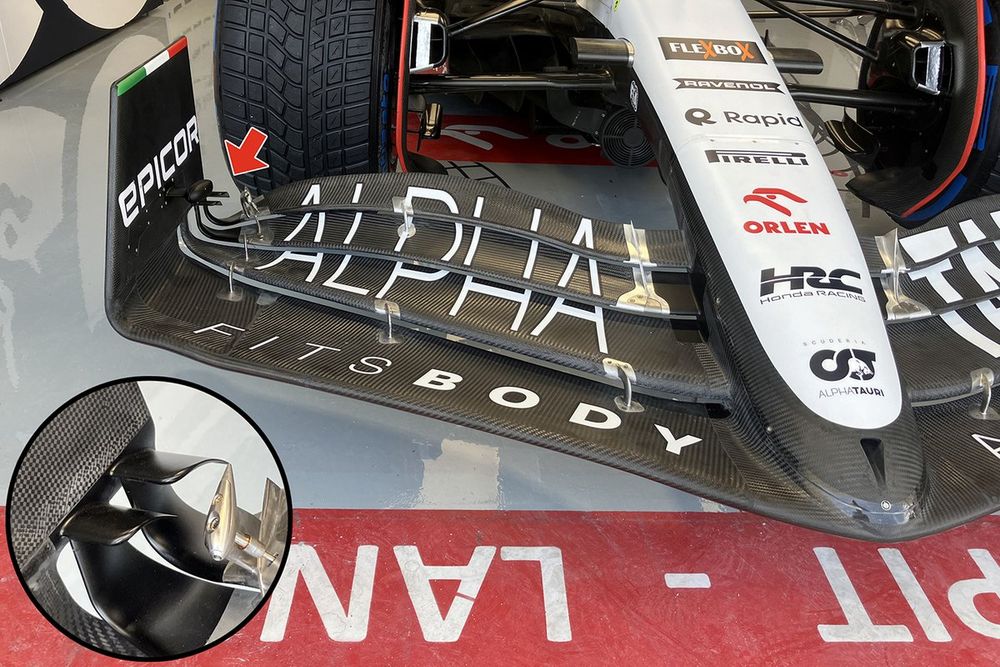 L'aileron avant de l'AlphaTauri AT04 à Miami. 