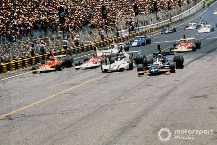 Jean-Pierre Jarier, Shadow DN5, Carlos Reutemann, Brabham BT44B, Emerson Fittipaldi, McLaren M23, Niki Lauda, Ferrari 312T