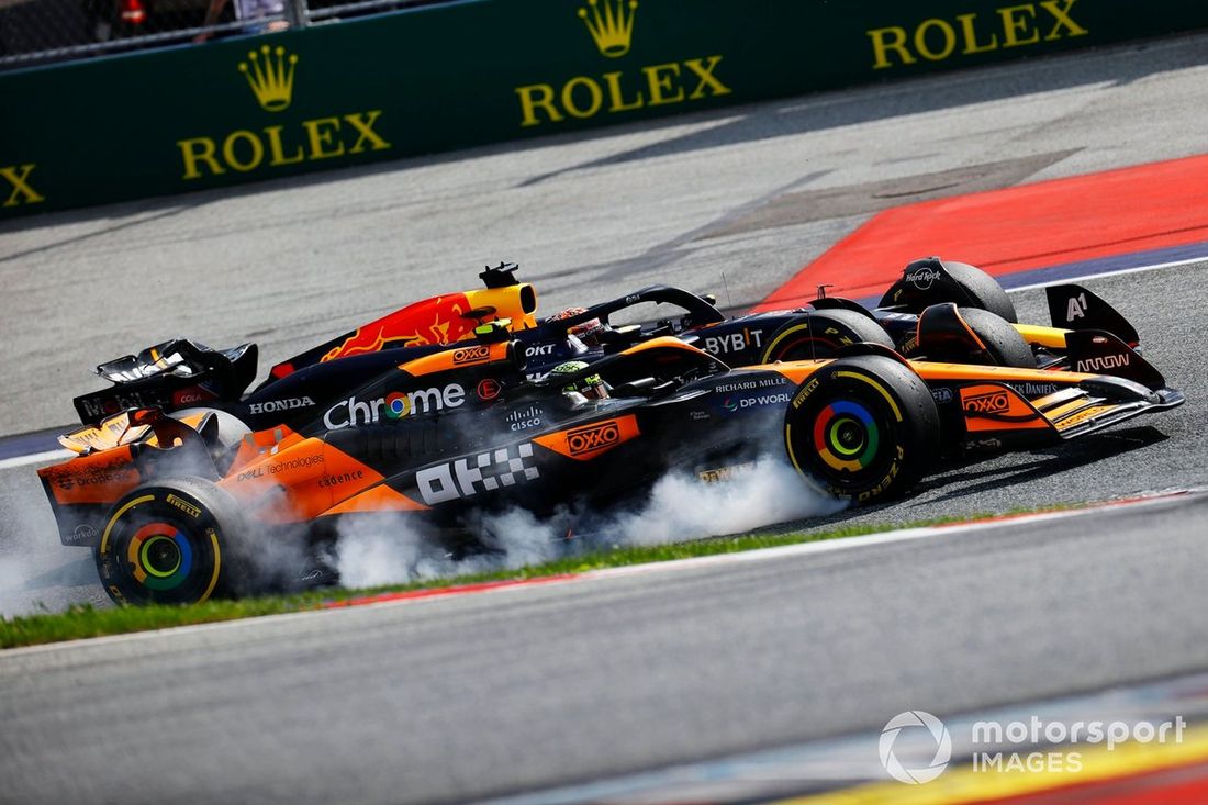 Max Verstappen, Red Bull Racing RB20, Lando Norris, McLaren MCL38, batalla por el liderato