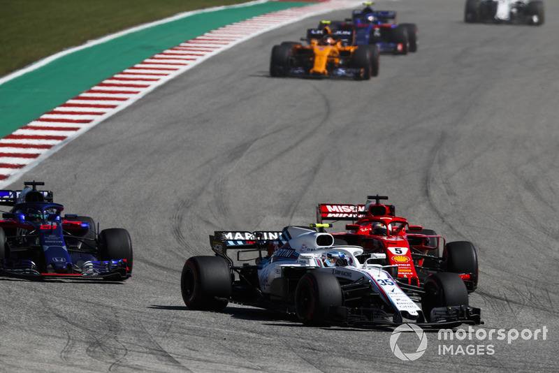 Sergey Sirotkin, Williams FW41, Sebastian Vettel, Ferrari SF71H, Brendon Hartley, Toro Rosso STR13