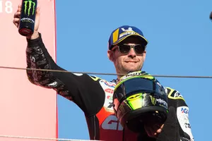 Podium: tweede plaats Cal Crutchlow, Team LCR Honda