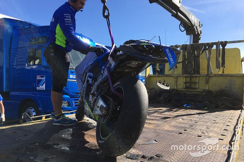 Мотоцикл Хоана Міра, Team Suzuki MotoGP, після аварії