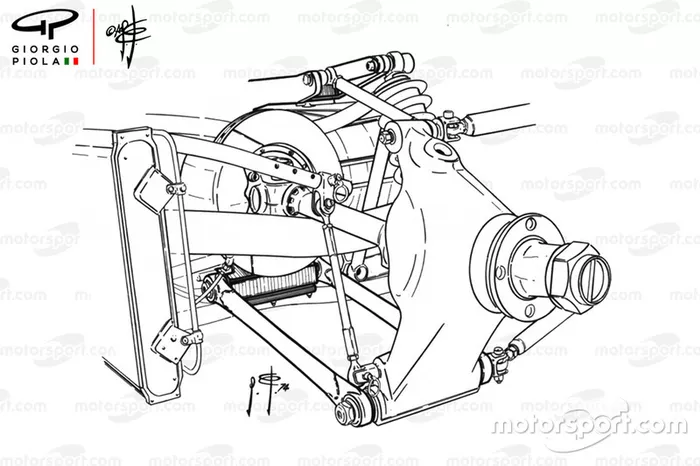 McLaren M23 rear suspension