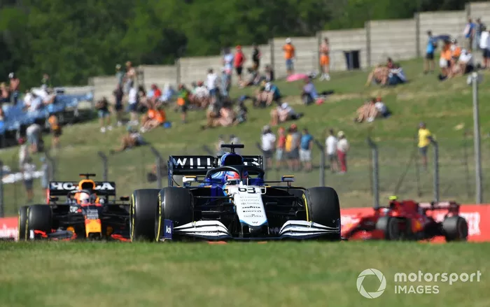 George Russell, Williams FW43B, Max Verstappen, Red Bull Racing RB16B