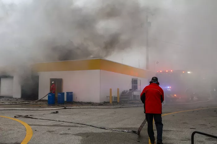 Fire in the Daytona garage area