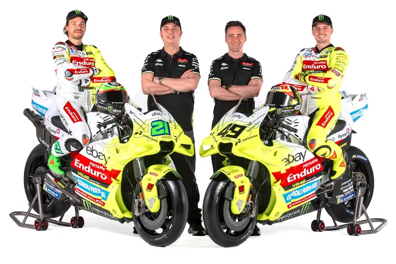 Franco Morbidelli, Alessio 'Uccio' Salucci, Team Principal, Pablo Nieto, Team Manager, Fabio Di Giannantonio, VR46 Racing Team
