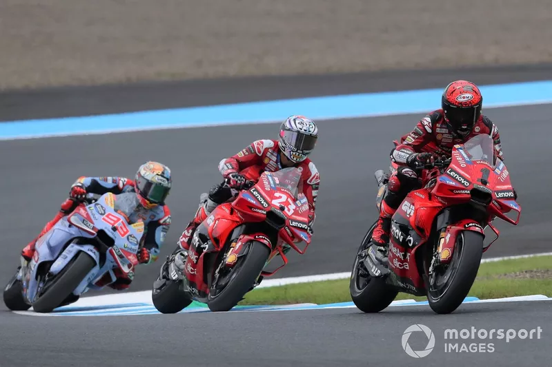 Francesco Bagnaia, Ducati Team, Enea Bastianini, Ducati Team, Marc Marquez, Gresini Racing