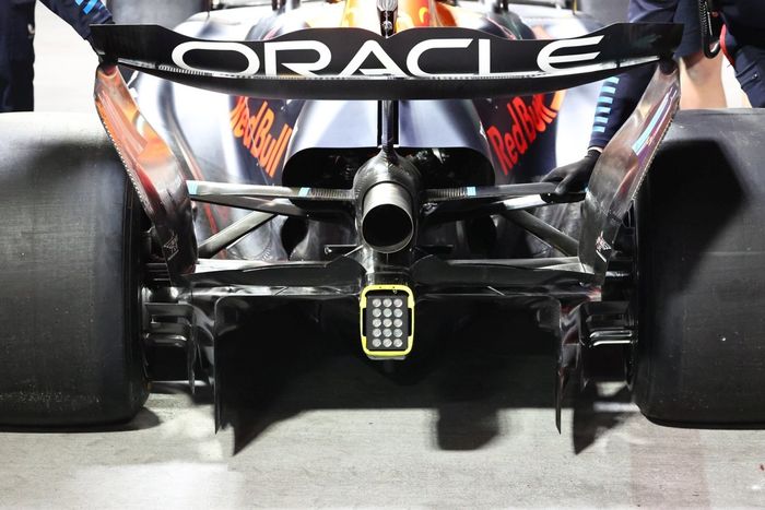 Detalle del alerón trasero del Red Bull Racing RB20