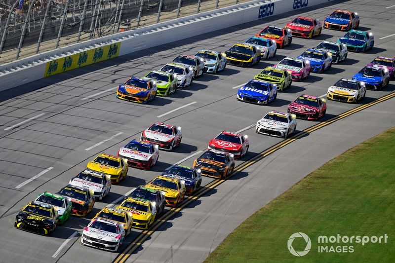 Chris Buescher, RFK Racing, Nexletol Ford Mustang and Tyler Reddick, 23XI Racing, Nasty Beast Toyota Camry