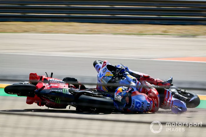 Francesco Bagnaia, Ducati Team, Alex Marquez, Gresini Racing crash.