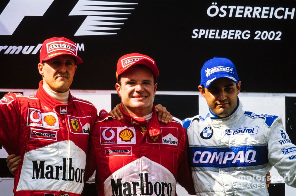 Barrichello gave Schumacher a stronger challenge than Perez has to Verstappen, and had to cede victory at Austria in 2002