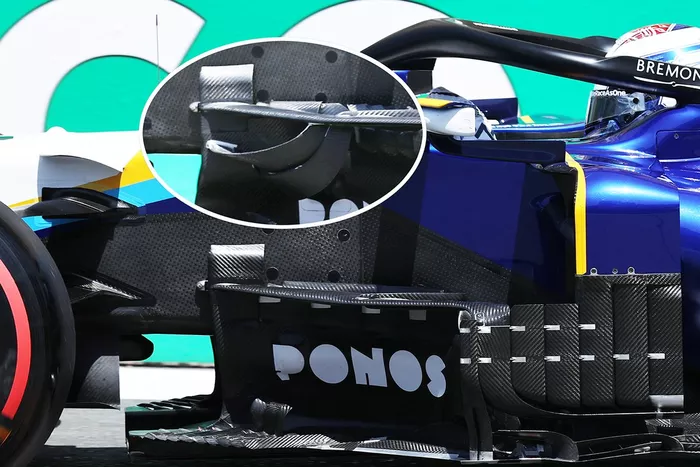 Detalle del bargeboard Williams FW43B