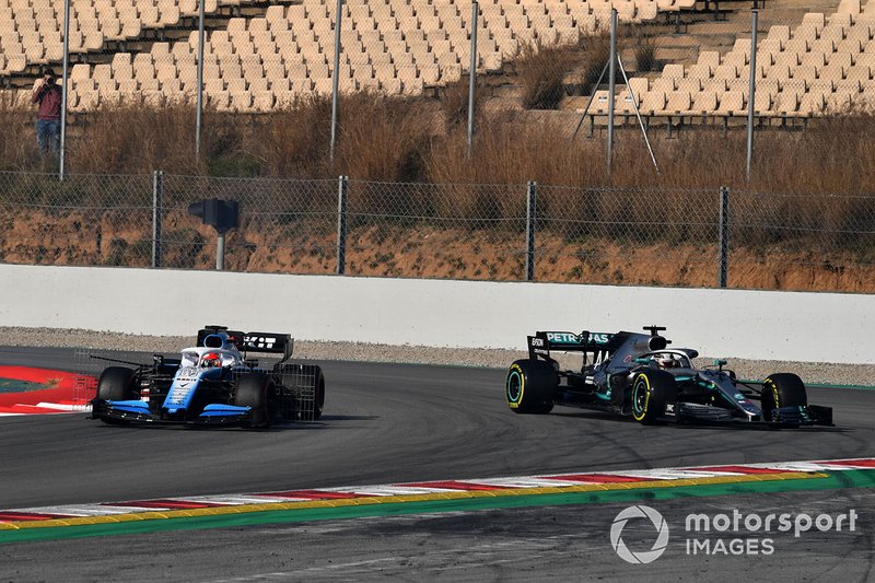 Robert Kubica, Williams FW42 en Lewis Hamilton, Mercedes-AMG F1 W10