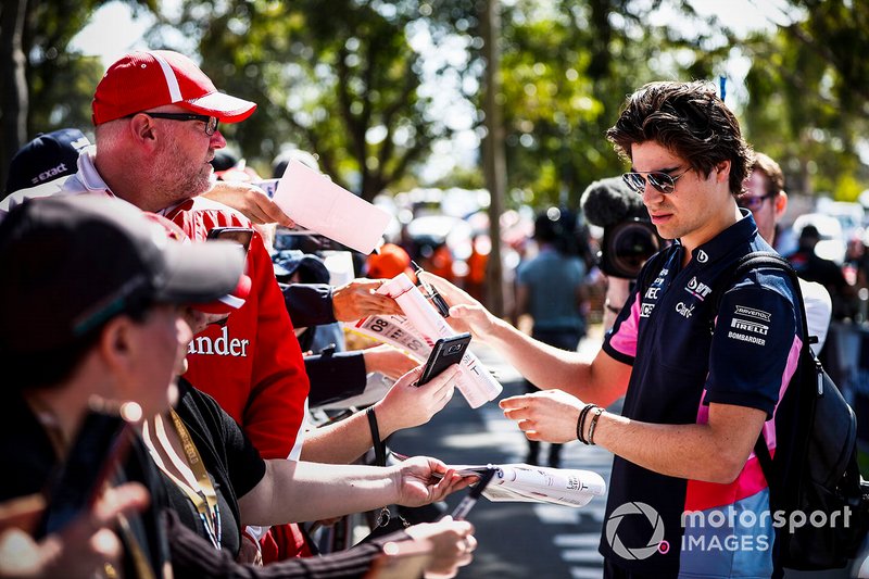 Lance Stroll, Racing Point signs an autograph for a fan