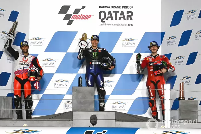 Podio: 1º Maverick Viñales, Yamaha Factory Racing; 2º Johann Zarco, Pramac Racing; 3º Francesco Bagnaia, Ducati Team