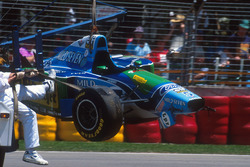 Michael Schumacher, Benetton B194 Ford after the crash
