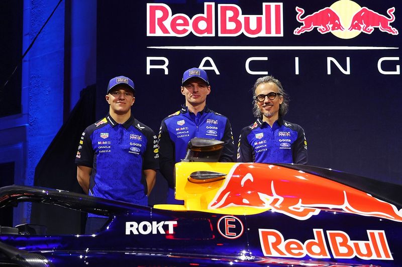 Isack Hadjar, Red Bull Racing, Max Verstappen, Red Bull Racing, Laurent Mekies, directeur de l'écurie Red Bull Racing