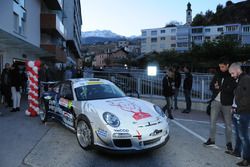 La Porsche 911 GT3 RS di Romain Dumas e Denis Giraudet, il 25 ottobre 2017 a Sion