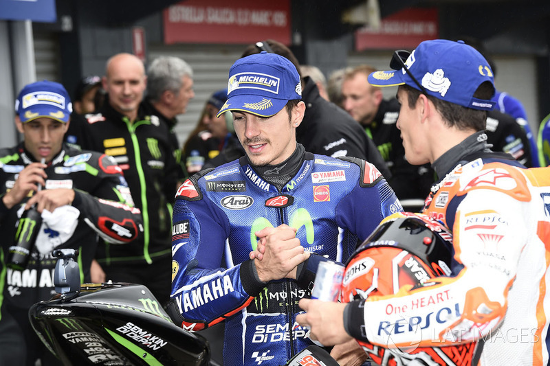 Second place Maverick Viñales, Yamaha Factory Racing, Marc Marquez, Repsol Honda Team