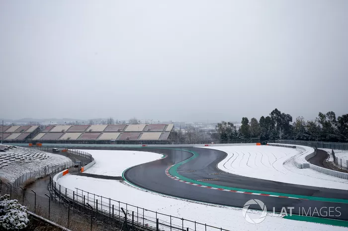 Nieve en el Circuit de Barcelona