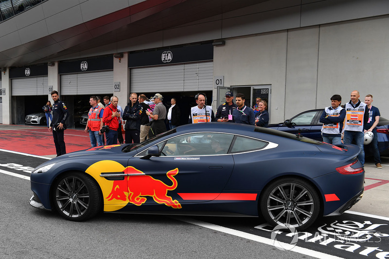 Max Verstappen, Red Bull Racing in an Aston Martin
