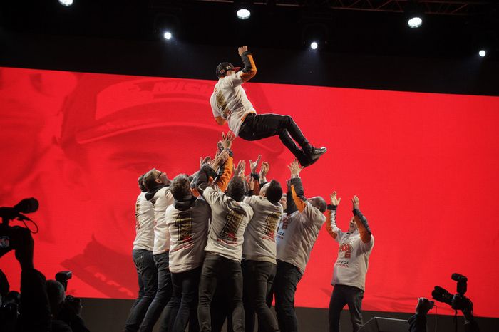 Celebración Marc Márquez en Cervera
