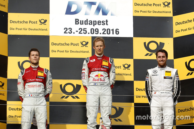 Podium: Sieger Mattias Ekström, Audi Sport Team Abt Sportsline, Audi A5 DTM; 2. Adrien Tambay, Audi Sport Team Rosberg, Audi RS 5 DTM; Daniel Juncadella, Mercedes-AMG Team HWA, Mercedes-AMG C63 DTM