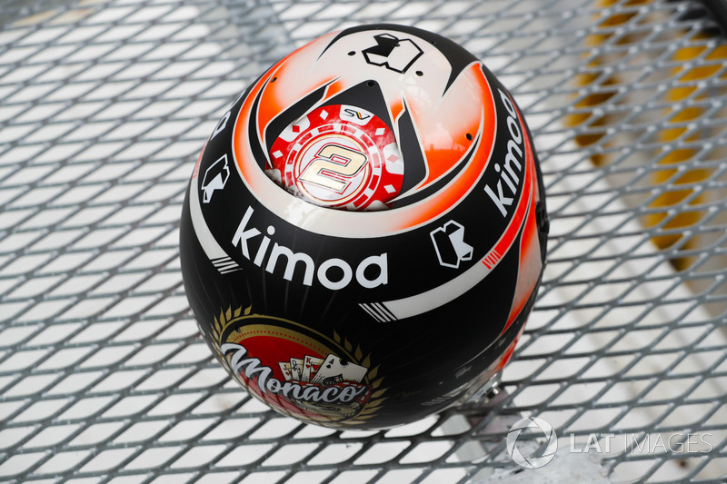 Dettaglio del casco di Stoffel Vandoorne, McLaren