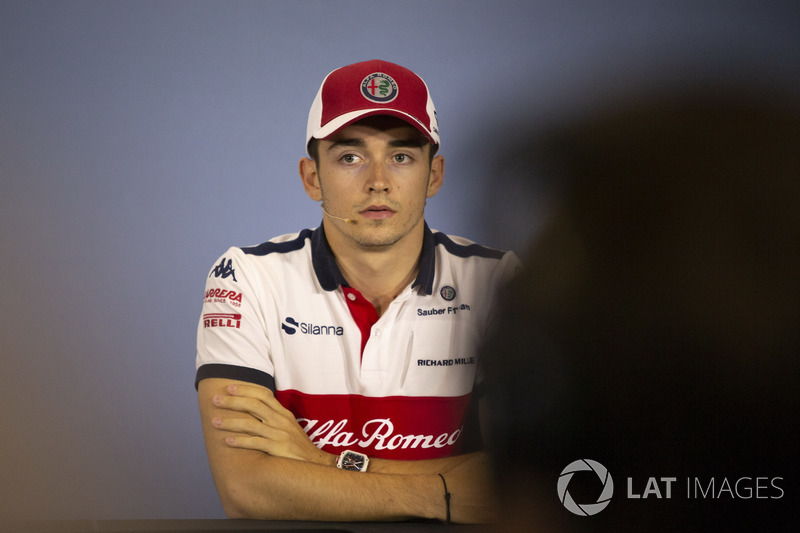 Charles Leclerc, Sauber, nella conferenza stampa