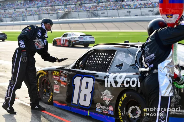 Jeffrey Earnhardt, Joe Gibbs Racing, Toyota Supra iK9 makes a pit stop 