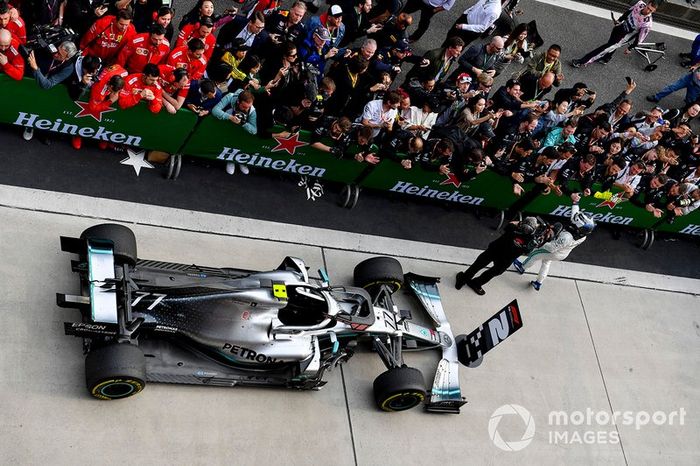 Valtteri Bottas, Mercedes AMG F1, celebra su segunda plaza