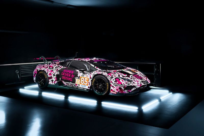 #85 Iron Dames Lamborghini Huracan LMGT3 Evo2 de Sarah Bovy, Michelle Gatting, Rahel Frey, librea