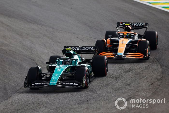 Sebastian Vettel, Aston Martin AMR22, Lando Norris, McLaren MCL36