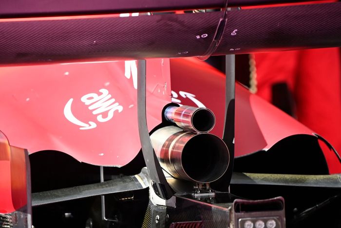 Detalle de la parte trasera del Ferrari SF21