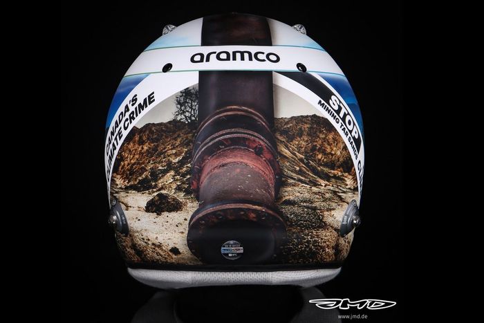 Casco de Sebastian Vettel, Aston Martin