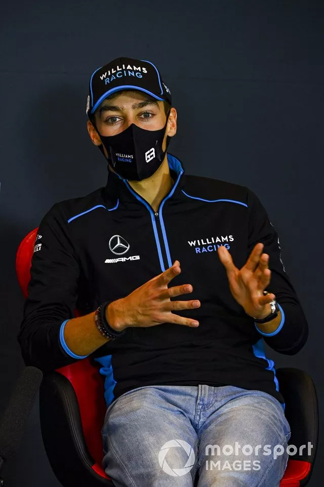 George Russell, Williams Racing, en la conferencia de prensa