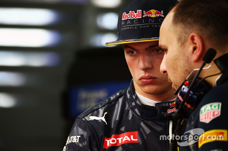 Max Verstappen, Red Bull Racing con Gianpiero Lambiase, ingegnere Red Bull Racing