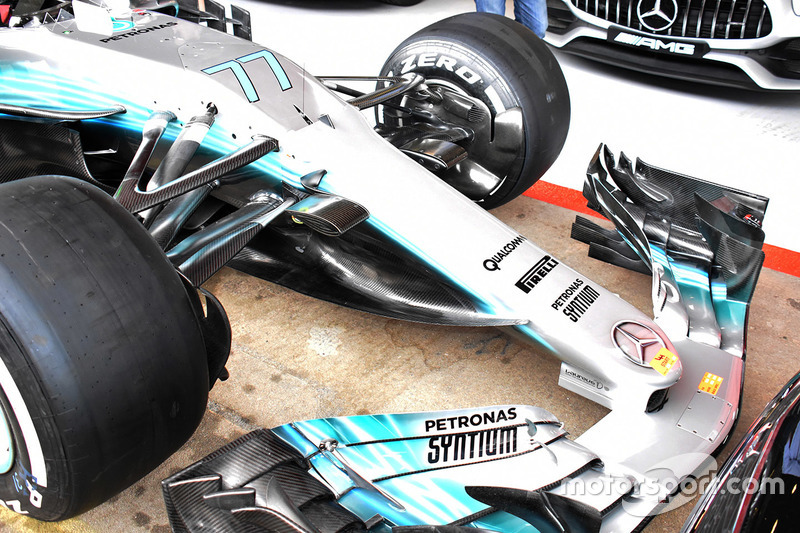 Avant de la Mercedes AMG F1 W08