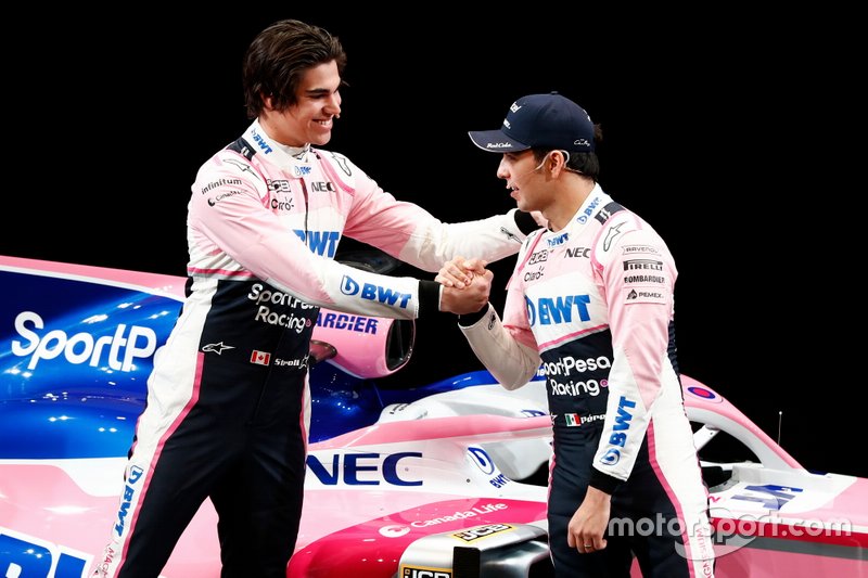 Sergio Pérez, Racing Point, Lance Stroll, Racing Point en la presentación