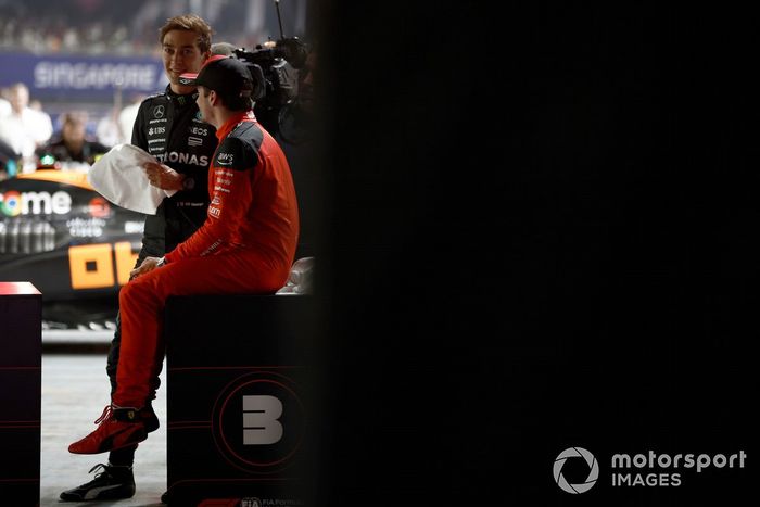 George Russell, Mercedes-AMG, Charles Leclerc, Scuderia Ferrari, charla tras la clasificación