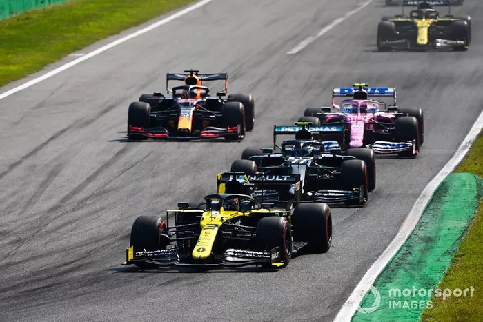 Daniel Ricciardo, Renault F1 Team R.S.20 Valtteri Bottas, Mercedes F1 W11, Lance Stroll, Racing Point RP20 