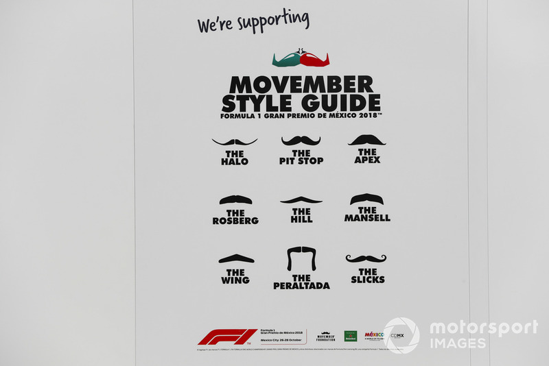 Una guía de estilo de bigote Movember de McLaren con temática de carreras