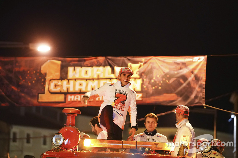 Campeón 2018 Marc Márquez, Repsol Honda Team celebra en Cervera