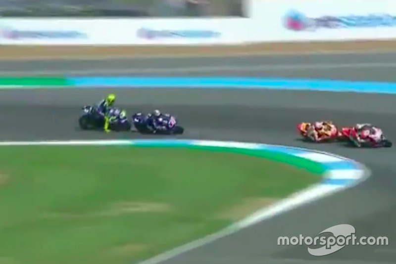 Valentino Rossi in lotta con Maverick Viñales