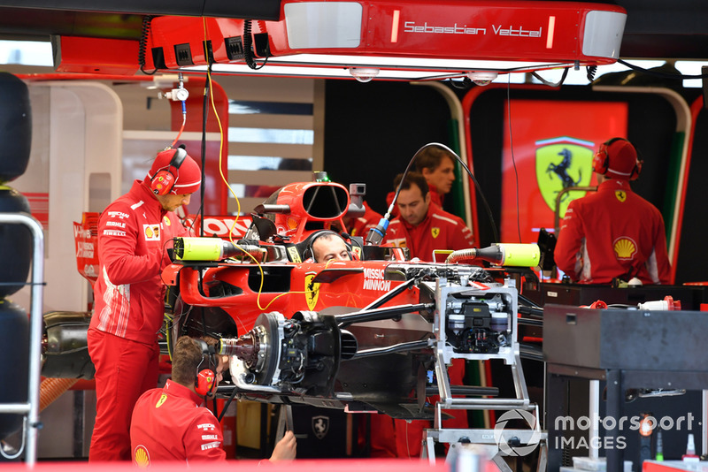 Ferrari SF-71H in the garage