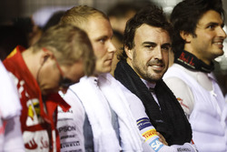 Fernando Alonso, McLaren, during the national anthem