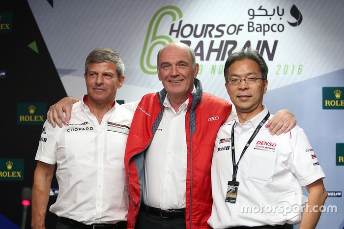 Fritz Enzinger (Porsche), Dr. Wolfgang Ullrich (Audi), Toshio Sato (Toyota)