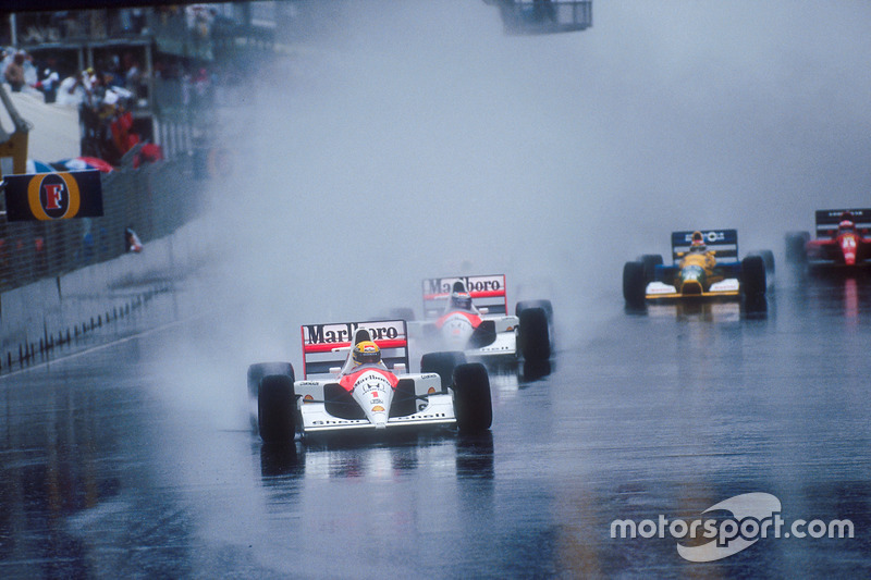 Start zum GP Australien 1991 in Adelaide: Ayrton Senna, McLaren MP4/6, führt