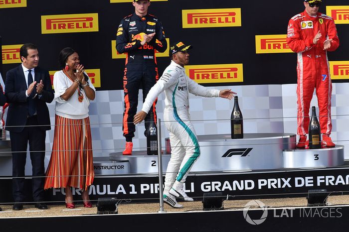 Lewis Hamilton, Mercedes-AMG F1 celebra la victoria en el GP de Francia 2018