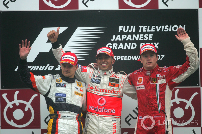 2007: 1. Льюис Хэмилтон, 2. Хейкки Ковалайнен, 3. Кими Райкконен